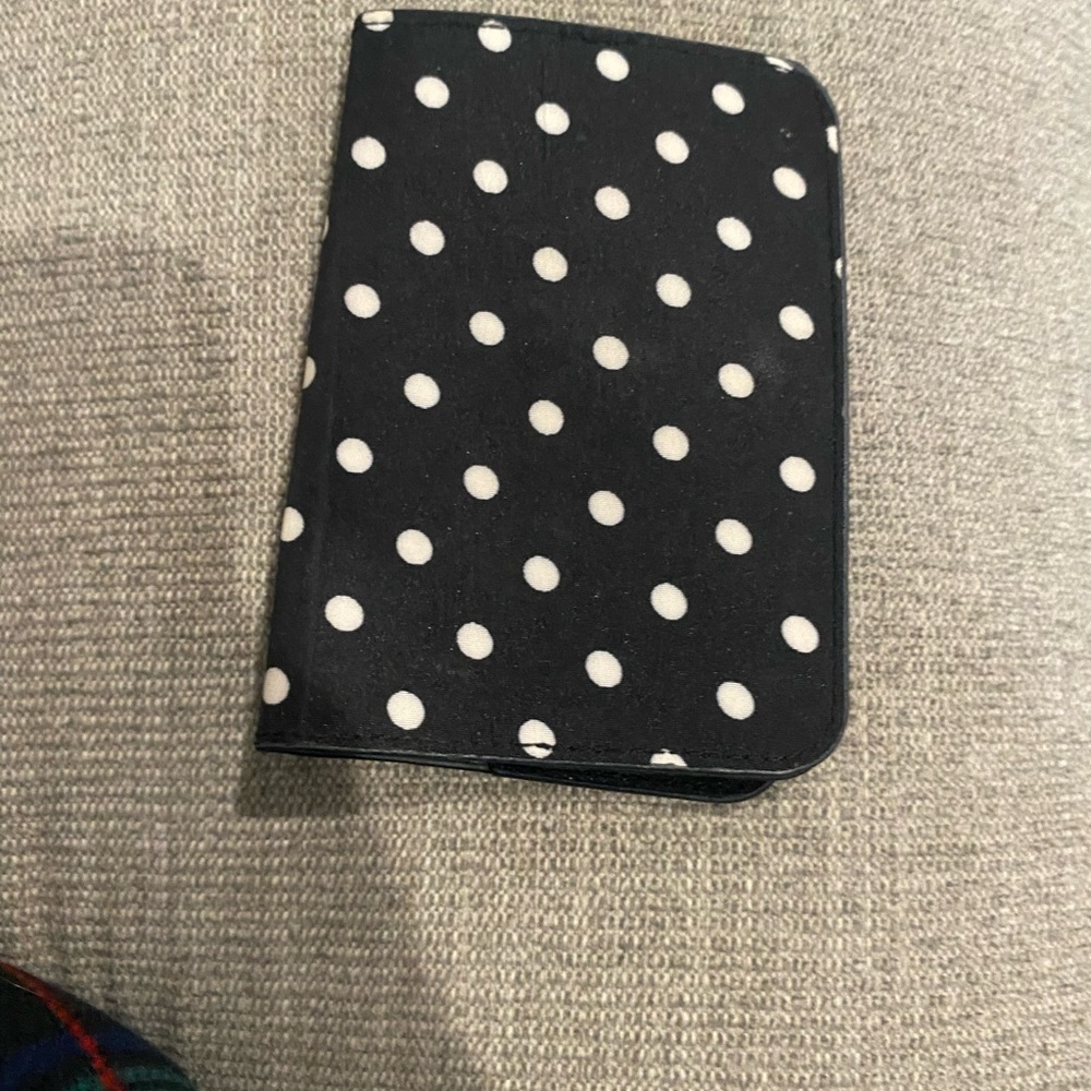 Polka Dot Black and White Passport Holder